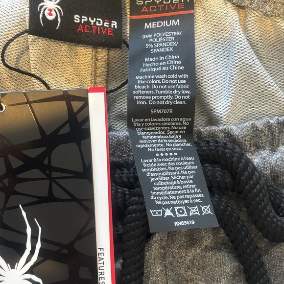 Spyder Active Men's Charcoal HTR Joggers With Pockets - Picture 7 of 8